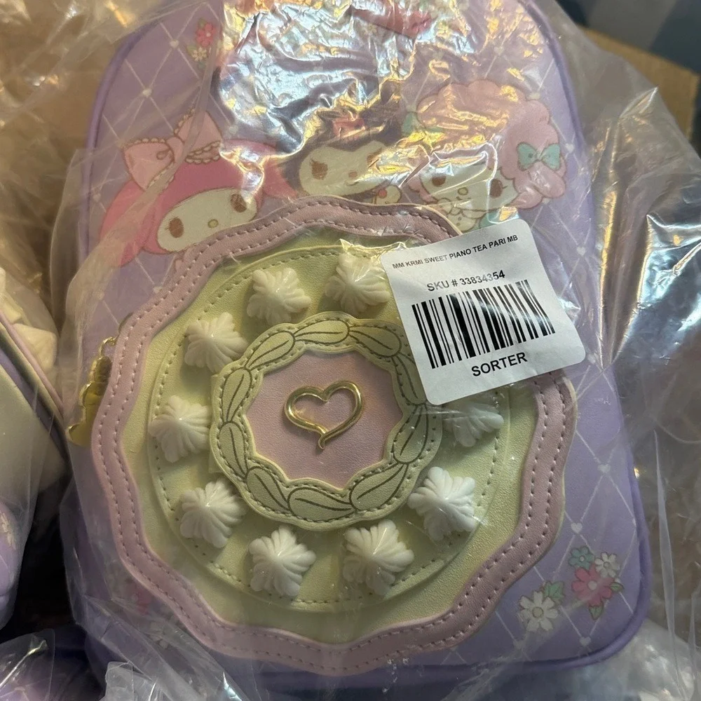 My Melody Kuromi Cake Mini Backpack & Wallet Sanrio Sweet‎ Piano Purple NWT